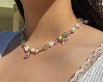 Lilac Meadows Necklace, Cottagecore Necklace