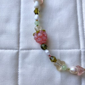 Raspberry Garden Necklace, Freshwater Pearl Necklace image 7