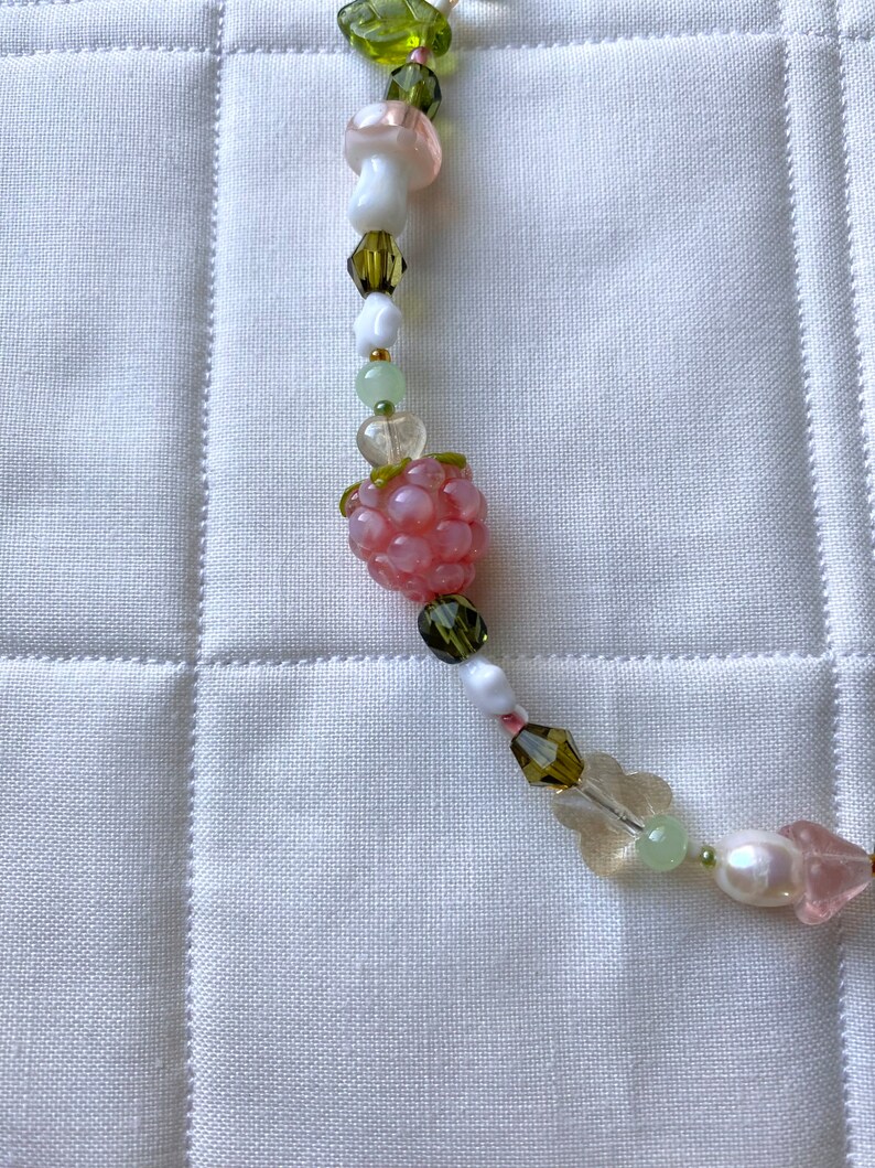 Raspberry Garden Necklace, Freshwater Pearl Necklace image 7