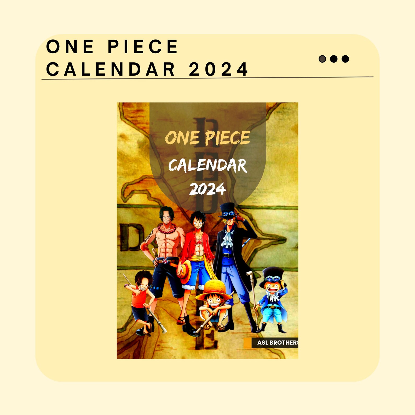 One Piece Wano Arc I Wanted Poster 2024 Printable Calendar, Digital