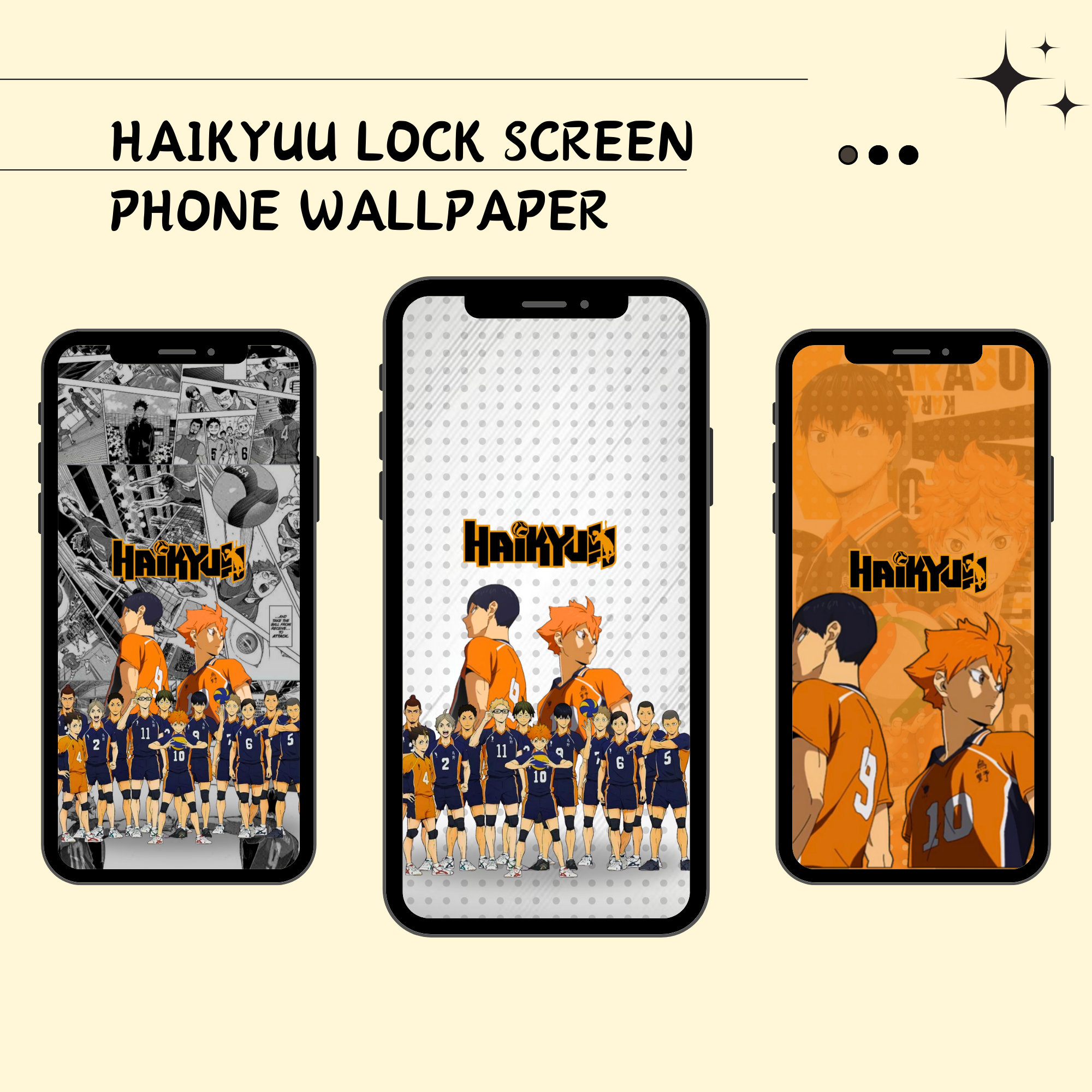 HAIKYUU Wallpaper Pack - Cute Wallpaper, Digital Wallpaper, Anime Wallpaper, Anime Aesthetic Minimalistic, iPhone I Android