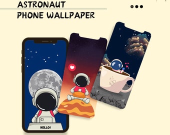 Astronaut Mobile Phone Wallpaper Pack - Cute Wallpaper, Digital Wallpaper, Anime Wallpaper, Anime Aesthetic Inspired Minimalistic, I Phone