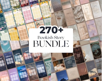 270+ Bundle Bookstagram Templates for Canva | reading wrap up template for Instagram Story | monthly reading template | book review template