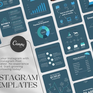 finance post instagram finance coach templates for social media editable with Canva | Accounting instagram post canva template for coaches
