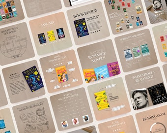 60 Engaging Bookstagram Post Templates for Canva | Boost your Engagement with these Bookish Instagram Template | readingTemplate | BookTok