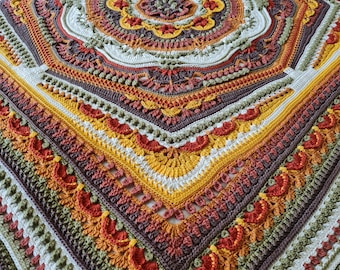 フラワーガーデンマンダラブランケット Flower Mandala Blanket 完成☆ | 編み物アザラシの日常