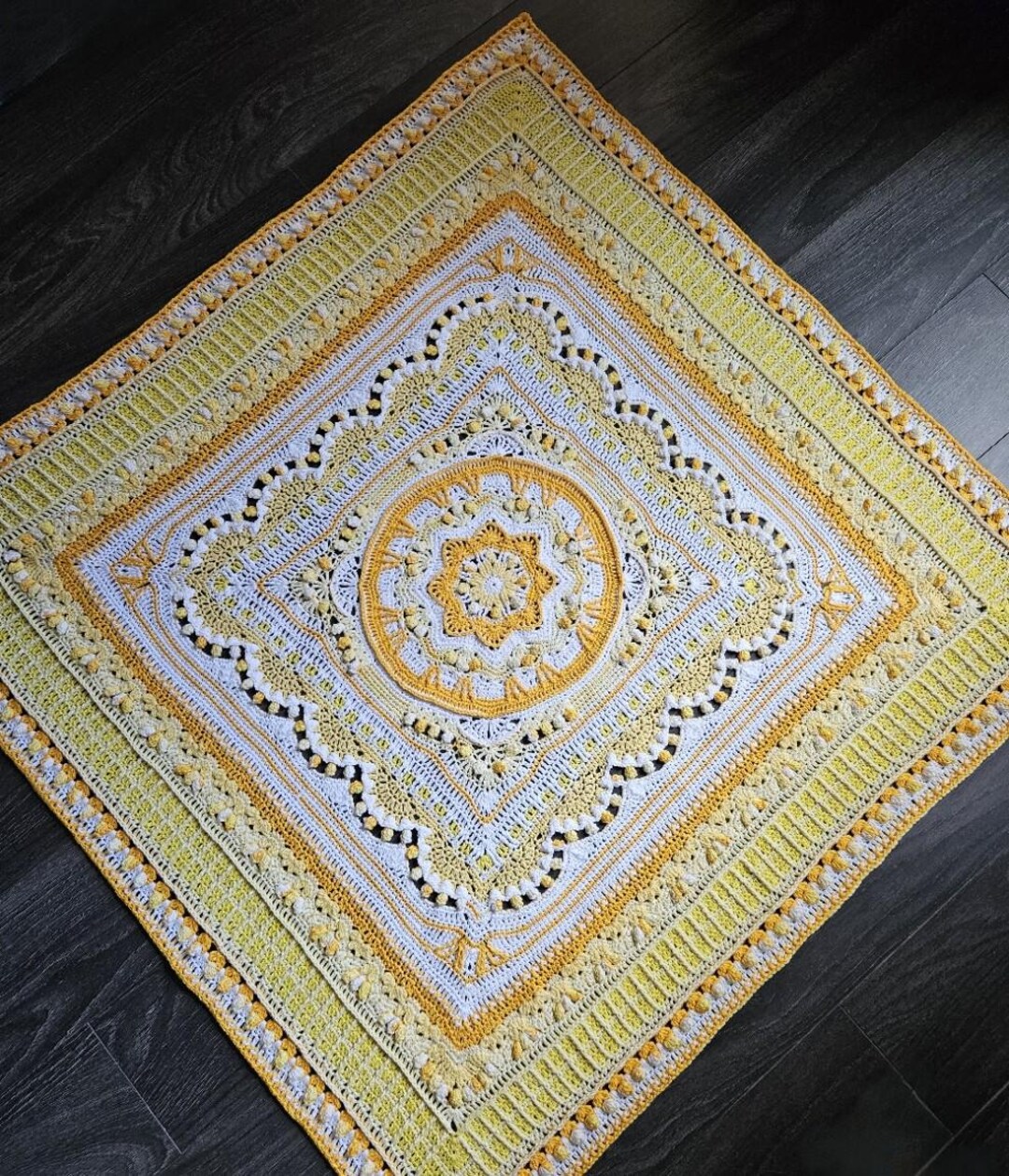 Fields of Sunshine Mandala Handmade Crochet Lap Throw Blanket - Etsy