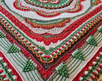 Christmas Vibes Mandala Handmade Crochet Blanket