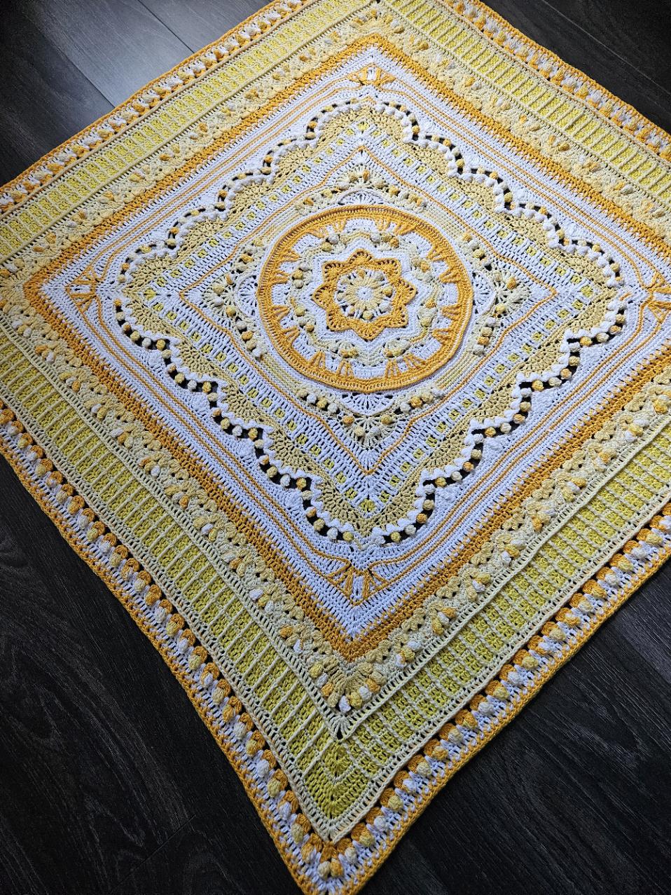 Fields of Sunshine Mandala Handmade Crochet Lap Throw Blanket - Etsy