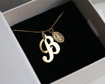 Silver initial  necklace · gold plated personalized necklace · delicate personalized jewelry · personalized pendant · jewelry gift