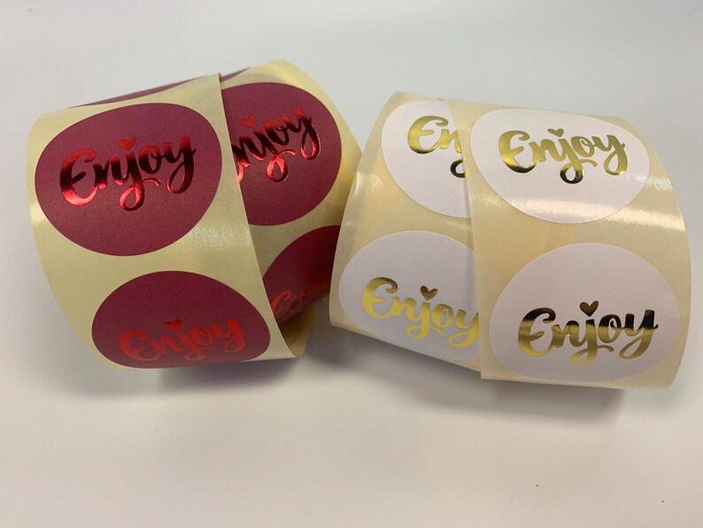 Enjoy Sticker Example Shining Enjoy Stickers, the Perfect Finishing Touch for Every Purchase ...
