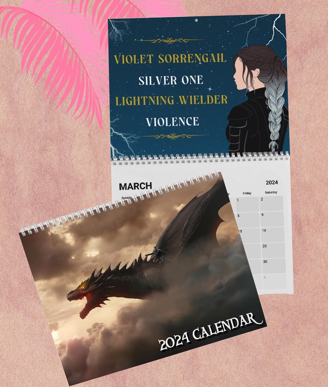 Fourth Wing 2024 Calendar, Fourth Wing Wall Calendar, bookish gift for