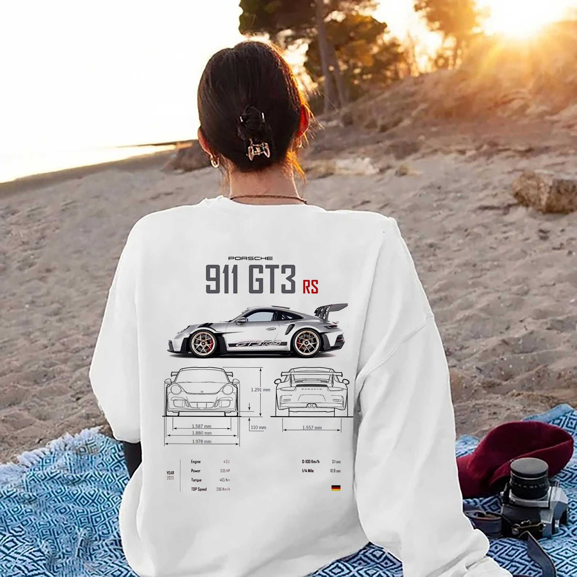 Porsche Hoodie Tshirt Sweatshirt 2 Sided Porsche 911 Gt3 Rs Aesthetic T  Shirts Porsche Luxury Car Racing Tee Gift For Automotive Drivers Owners -  Laughinks