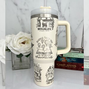 Abstract Tropical Engraved Stanley Adventure Quencher 40oz Tumbler 