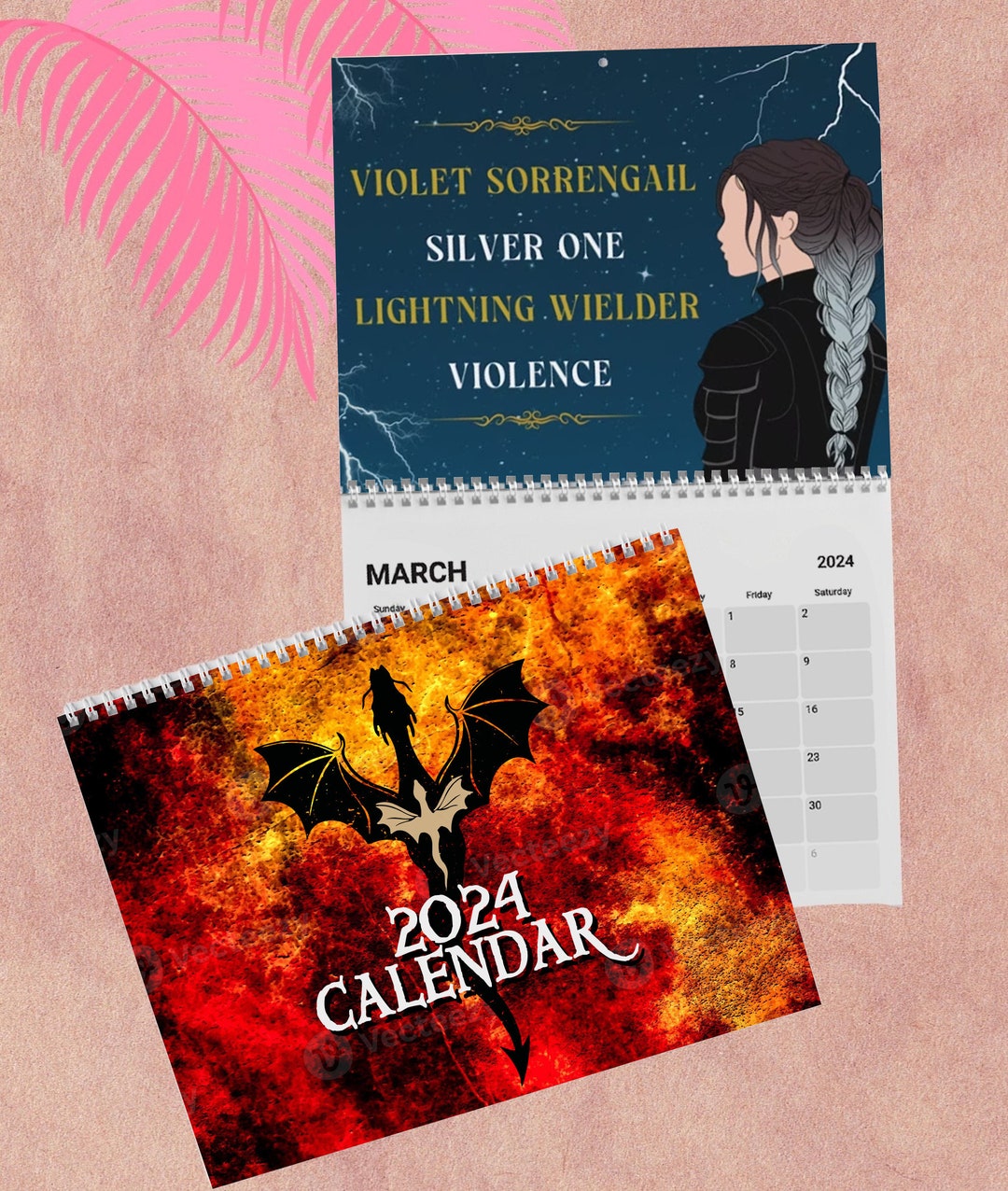 Fourth Wing 2024 Calendar, Fourth Wing Wall Calendar, Bookish Gift for