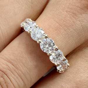 Lab Diamond Wedding Band 3.20 MM Round Brilliant Lab Grown Diamond Band Wedding Eternity Band Gift for Wife Diamond Ring for Women