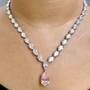 14k Gold Certified Pear Shaped Lab Grown Diamond Elegant Bridal Jewelry Perfect Necklace For Wedding Gift Stunning Gift For Beautiful Wife