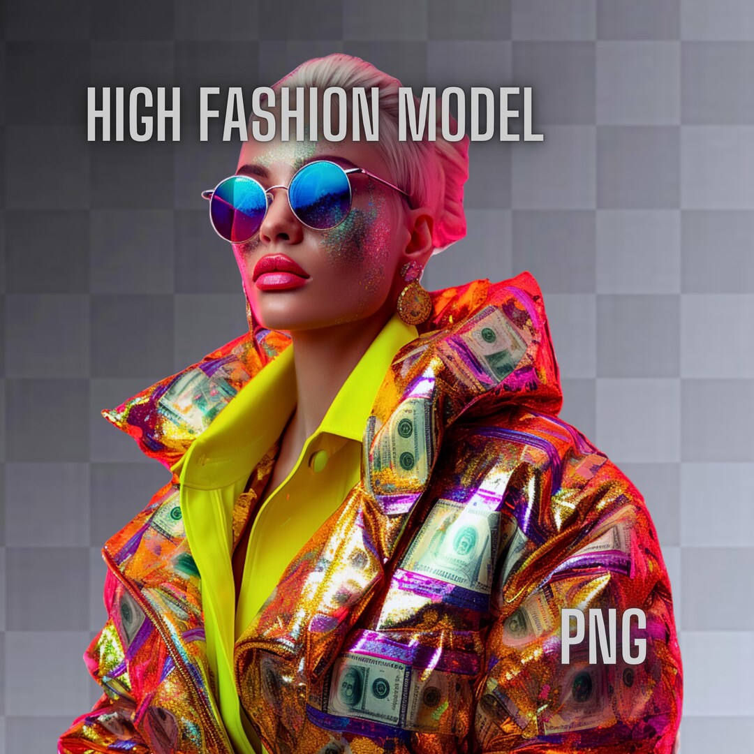 High Fashion Model T-shirt Design PNG Money Themed Digital - Etsy