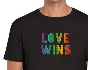 Love Wins LGBTQ Gay Lesbian Queer Unisex Crewneck T-Shirt