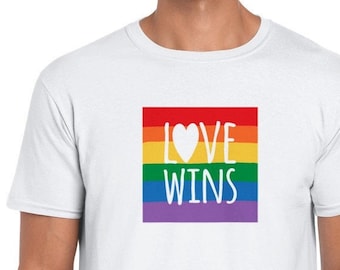 Love Wins LGBTQ Gay Lesbian Queer T-Shirt Unisex Crewneck Pride T-shirt