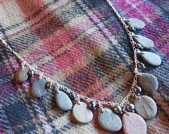 Pebble Jewellery, Pebble Silver Necklace, Pebble Necklace, Pebble Pearl Necklace, Pebble Black Pearl Necklace, Pebble Silver Jewellery