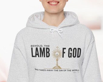 Eucharistic Revival Sweatshirt: Jesus Lamb of God - Bible Verse Hoodie for Spiritual Gift Perfect Lent and Birthday Gift lamb of God hoodie