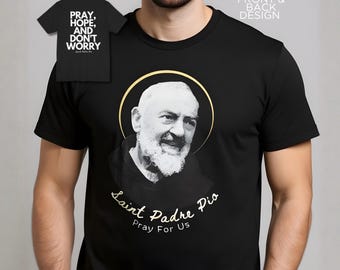 Camiseta unisex de San Padre Pío - Camiseta cristiana religiosa católica de manga corta para hombre y mujer, con fe espiritual, religiosa