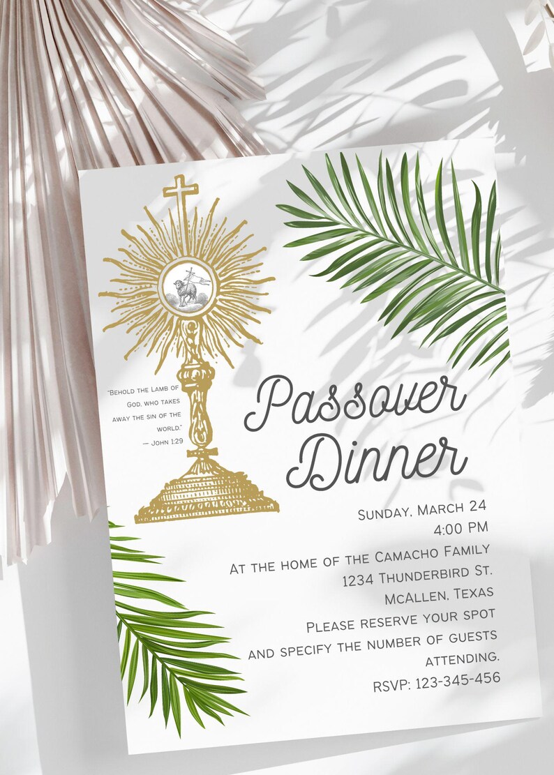 Passover Invertation Catholic Passover Dinner Invitation - Etsy