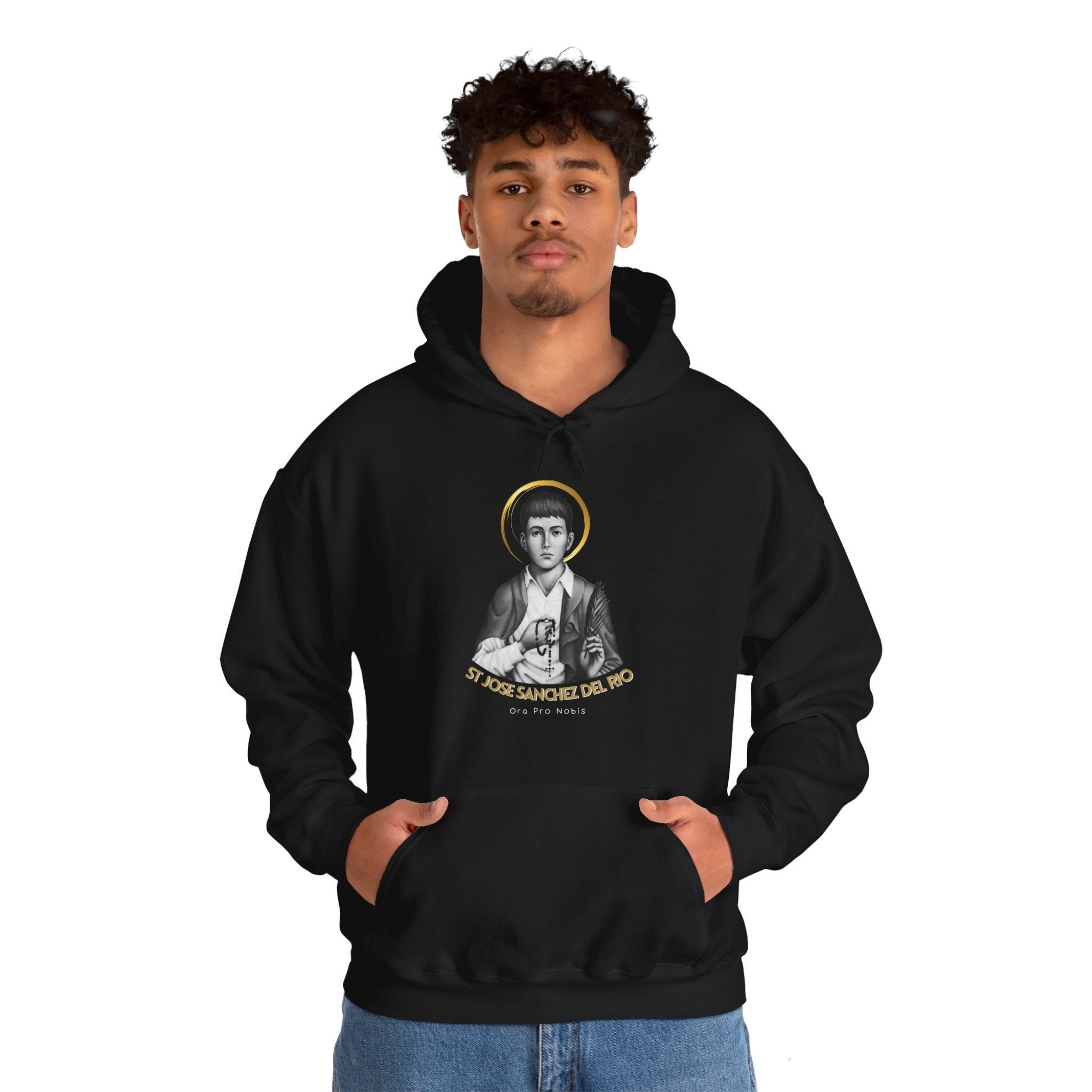 Saint Jose Sanchez del Rio Hooded Sweatshirt - Celebrate the bravery and unwavering faith of Saint Jose Sanchez del Rio Mexican Cristero