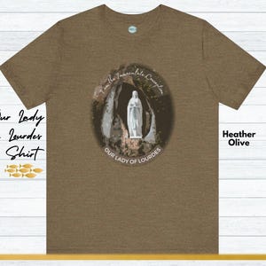 Our Lady of Lourdes T-Shirt: &quot;I Am the Immaculate Conception.&quot; Marian Tee Mother of God shirt.