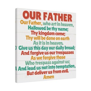 The Lord's Prayer Canvas - Our Father Prayer Wall Decor Ideal Gift for ...