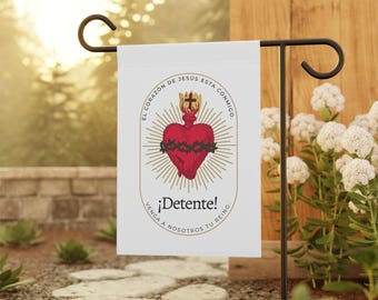 Sacred Heart of Jesus Garden Banner: Religious Outdoor Flag