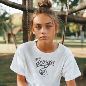 Girl White T Shirt Mockup, White Shirt Mockup, Bella Canvas Mockup, Children Mockups, Unisex T Shirt Mockup, Kid&#39;s T Shirt Mockup, Girl Mock