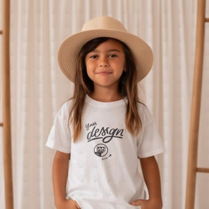 Girl White Shirt Mockup, White Bella Canvas T Shirt Mockup, Mockup, Children Mockups, Unisex T Shirt Mockup, Kid&#39;s T Shirt Mockup, Girl Mock