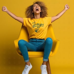 Yellow T Shirt Mockup, Colorful mockup, Summer Mockup, Woman T-Shirt Mock-up, Female T-shirt Mockup, Yellow Trendy T Shirt Mockup, Fun Mock