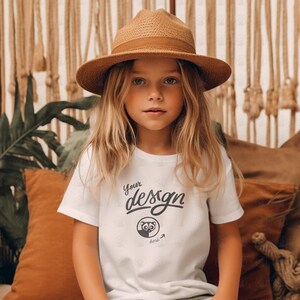 Girl Bella Canvas White Shirt Mockup, Kid&#39;s T Shirt Mockup, White T Shirt Mockup, Mockup, Children Mockups, Unisex T Shirt Mockup, Girl Mock