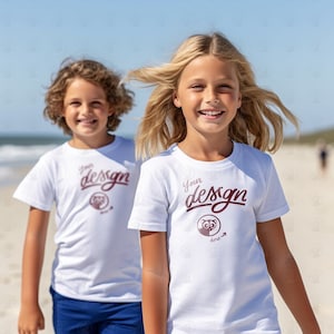 Sibling Mockup, White T Shirt Brothers Mockup, Sister And Brother T-Shirt Mockup, Kids White T-Shirt Mockup, Kids Mockup, Children Mock up