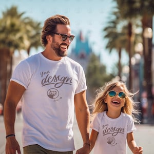 Father And Daughter Mockup, Family Matching T-Shirts Mockup, White T shirts Mockup, Family Mockup, Daddy&#39;s Girl Mockup, Family Shirt Mockup
