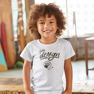 Kids Unisex T Shirt Mockup, Gender-Neutral Kid Mockup, Kid&#39;s White Shirt Mockup, White Shirt Mockup, Bella Canvas Mockup, Children Mockups