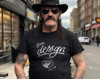 Mustache Man Mockup, Father's Black T-Shirt Mockup, Tattooed Man, Male Black Shirt mockup, Grandpa Mockup, Attitude Mockup, alternative Mock