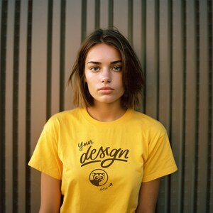 Summer Mockup, Yellow T Shirt Mockup, Oversize T Shirt mockup, Woman T-Shirt Mock-up, Female Mockup, Yellow Trendy T Shirt Mockup,Youth Mock