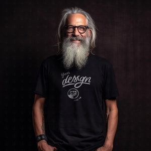 Großvaters schwarzes T-Shirt Mockup, cooles Opa Mockup, Opas T-Shirt, Opa Mockup, Vatertags-T-Shirt Mockup, reifer Mann Mockup