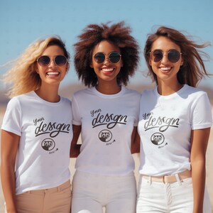 Bridesmaids Mockup, Bridal Party T shirt Mockup, Bachelorette TShirt Mockup, Group T Shirt Mockup, Vacation mockup, White Bella Canvas Shirt