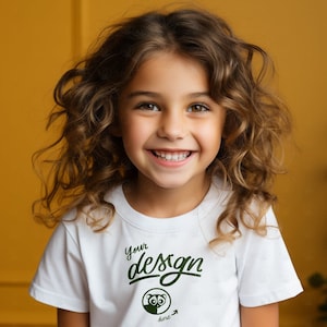 Girl White T Shirt Mockup, Kid&#39;s T Shirt Mockup, Girl Mock, White T Shirt Mockup, Girl Mockup, Children Mockups, White Tee Shirt Mockup