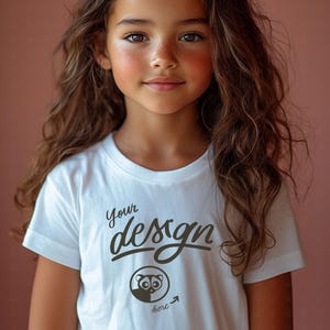Girl T-Shirt Mockup, Kids White T Shirt Mockup, Children Mockup, Girl White Shirt Mock up, Kids Mockup, Girl&#39;s T Shirt Mockup, White Tee