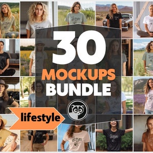 Mockup Bundle Woman T-Shirt Mockups, Colored T-Shirt For Women, Female Model Mockups Bundle, Womens Tee Mock, Casual Style, Lifestyle Mockup