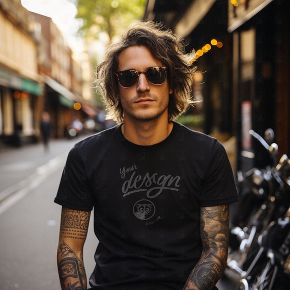 Black t shirt on guy hot sale