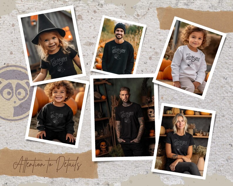 Halloween Mockup Bundle, T-Shirt Mockup Bundle Halloween Theme, Pumpkin Mockup, Men And Women T shirt Mockup Bundle