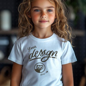 Girl White T Shirt Mockup, White Shirt Mockup, Kids Mockup, Children Mockup, Tee Shirt Mockup, Kid&#39;s T Shirt Mockup, Girl White Shirt Mockup