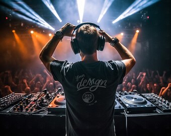 Music DJ theme Mockup, Man Black T-Shirt Mockup, Male Black Shirt mockup, Mockup, Deejay Mockup, Cool T Shirt Design Mockup, Festival Mockup